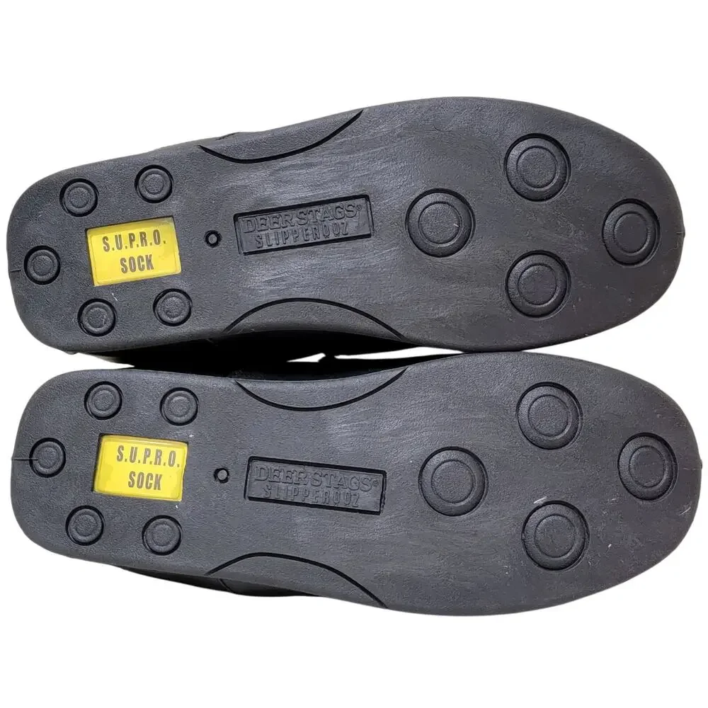 Deer Stags Men Spun Slip On Plush Loafer Slippers Size US 8M Black Vegan